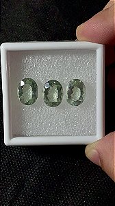 Prasiolita Facetada Oval Trio 10x13