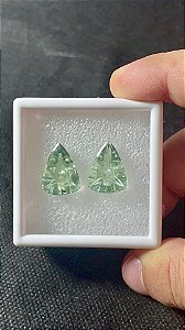 Prasiolita Facetada Par Desenhado 12x17mm