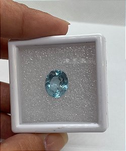 Topázio Azul Facetado Oval 10x12mm