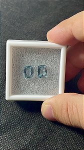 Topázio Azul Facetado Retangular Par 7x9