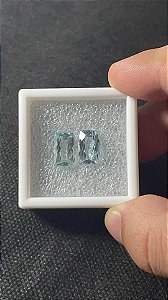 Topázio Azul Facetado Retangular Par 8x12