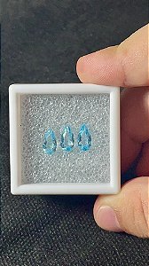 Topázio Azul Facetado Trio Gota 5x10