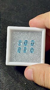 Topázio Azul Facetado Oval Lote 6 Pedras 4x6