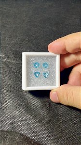 Topázio Azul FacetadoTrilhon Lote 4 Pedras
