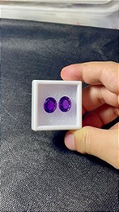 Ametista Facetada Oval  Par 11x13