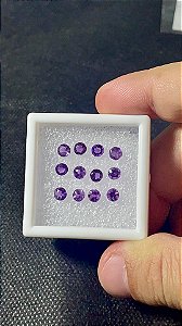 Ametista Facetada Redonda Lote 12 Pedras 4mm
