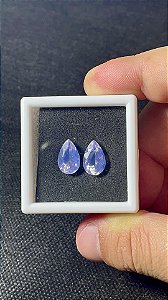 Ametista Lavanda Facetada Gota Par 8x11
