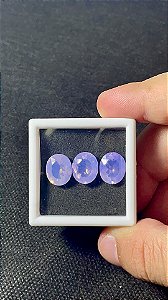 Ametista Lavanda Facetada Oval Trio 10x12