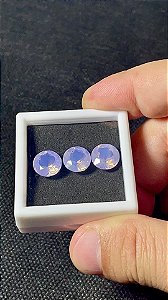 Ametista Lavanda Facetada Redondo Trio 10mm