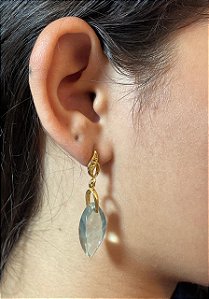 Brinco Banhado a ouro 18k de Prasiolita