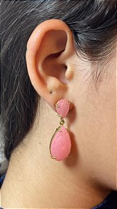 Brinco Banhado a ouro 18k de Frizita Rosa