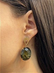 Brinco Banhado a ouro 18k de Olho De Falcão
