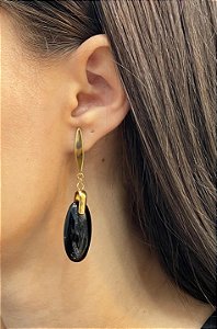 Brinco Banhado a ouro 18k de Pedra Estrela