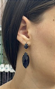 Brinco Banhado a ouro 18k de Pedra Estrela