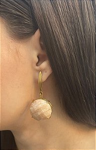 Brinco Banhado a ouro 18k de Amazonita Bege