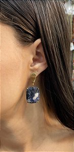 Brinco Banhado a ouro 18k de Sodalita