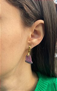 Brinco Banhado a ouro 18k de Turmalina Paraíba