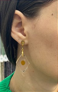 Brinco Banhado a ouro 18k de Cristal