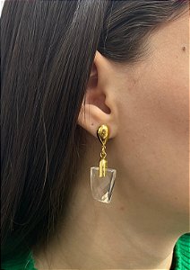 Brinco Banhado a ouro 18k de Cristal