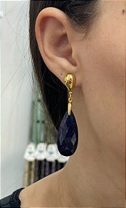 Brinco Banhado a ouro 18k de Pedra Estrela