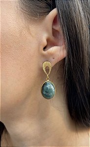 Brinco Banhado a ouro 18k de Esmeralda