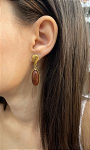 Brinco Banhado a ouro 18k de Ágata