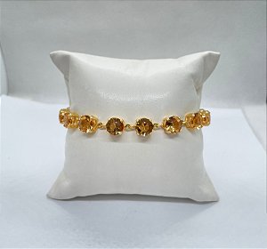 Pulseira Banhada a ouro 18k de Citrino
