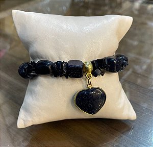 Pulseira De Cascalho Em Pedra Estrela