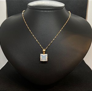Pingente Banhado à ouro 18K de Pedra Da Lua