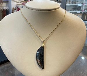Pingente Banhado à ouro 18K de Pedra Labradorita