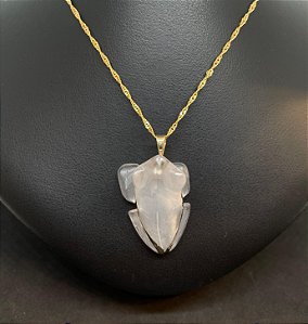 Pingente Banhado à ouro 18K de Pedra Cristal em formato de Sapo