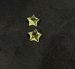 Quartzo Diverso Facetado Green Gold Estrela Par 16mm