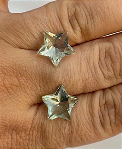 Prasiolita Facetada Estrela Par 14mm