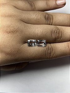 Água Marinha Facetada Retangular par 7x8,9 mm