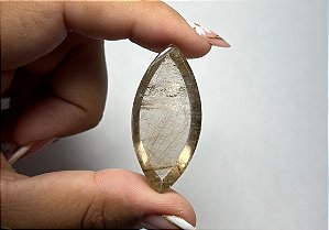 Quartzo Rutilo Dourado Cabochão Navete 19,3x41,5mm