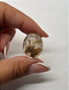 Quartzo Rutilo Dourado Cabochão Oval 17,9x23,1mm