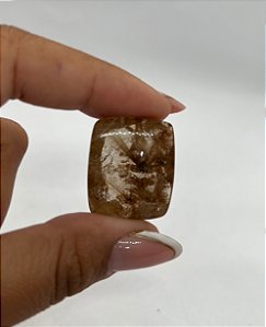 Quartzo Rutilo Dourado Cabochão Retangular 22,2 x 26,4mm
