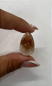 Quartzo Rutilo Dourado Cabochão Gota 15,8x 25mm