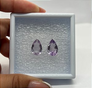 Ametista Facetada Fantasia Gota Par 10x15mm