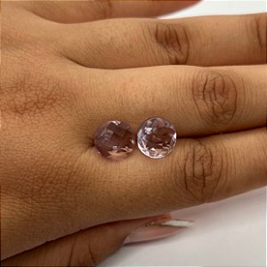 Ametista Facetada Fantasia Redonda Par 10mm