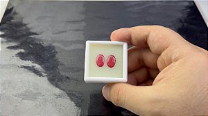 Rodonita Facetada Oval Par 7 x 12,5 mm