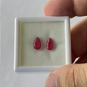 Rodonita Facetada Par Gota 6 x 9 mm