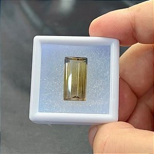 Green Gold Facetado Retangular 10,7 X 20,7 mm