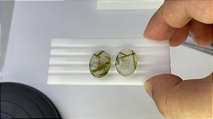 KIT 2 Pedras Rutilo Facetado Oval