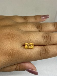 Topázio Imperial Facetado Retangular Furado 7x11,1 mm