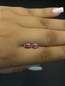 Turmalina Rosa Facetada Oval par 4x7mm