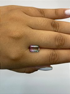Turmalina Bicolor Facetada Retangular 7,1x10,6mm