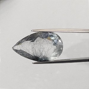 Quartzo Grafite Gota Facetada 15x26 mm