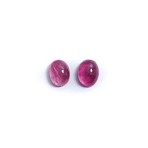 Turmalina Rubelita Oval Lisa Par 6,5 x 8,5 mm