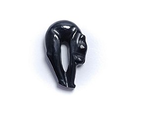 Escultura De Pantera Negra Em Quartzo Preto